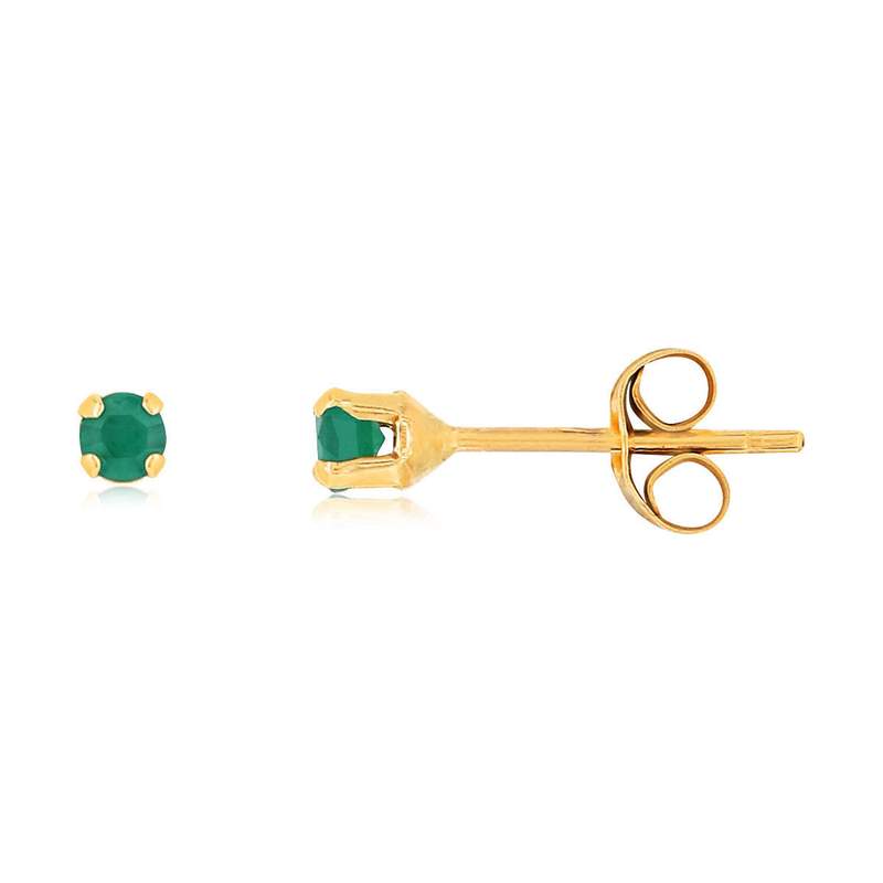 Boucles d'oreilles or 750 jaune émeraudes - vue 1