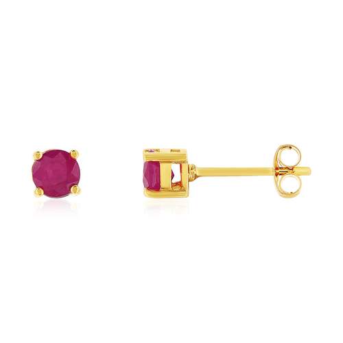 Boucles d'oreilles or 750 jaune rubis