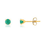 Boucles d'oreilles or 750 jaune émeraudes - vue 1