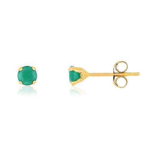 Boucles d'oreilles or 750 jaune émeraudes