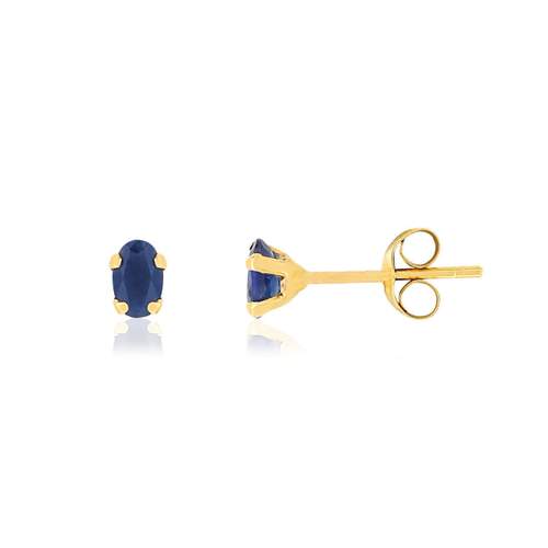 Boucles d'oreilles or 750 jaune saphirs ovales