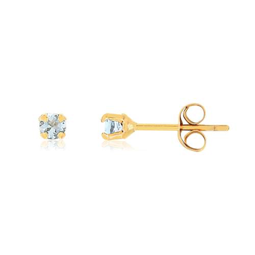 Boucles d'oreilles or jaune 375 aigues marine