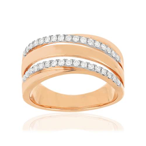 Bague or rose 750 diamants
