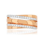 Bague or rose 750 diamants - vue 3