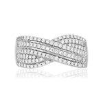 Ring white gold 750 diamonds - view 3