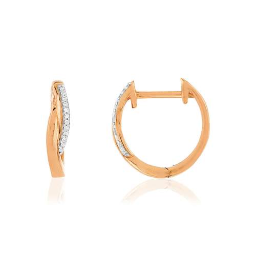 Boucles d'oreilles MATY Or rose 375 Diamants