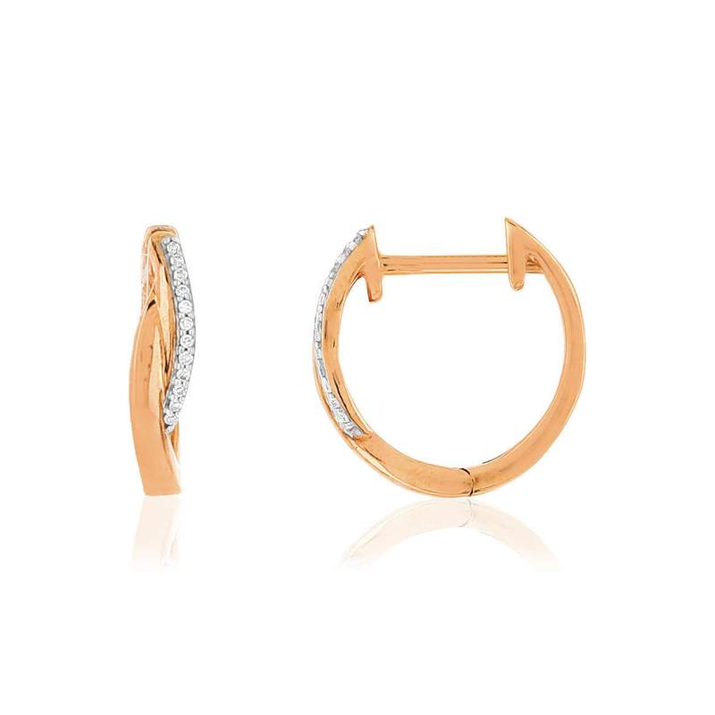 Boucles d'oreilles MATY Or rose 375 Diamants - vue 1
