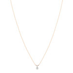 Collier or rose 375 2 tons goutte diamants 42 cm - vue 1