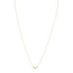 Collier or 375 rose 2 tons diamants 42 cm - vue 1