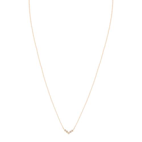 2-tone 14k rose gold necklace with diamonds, 42 cm