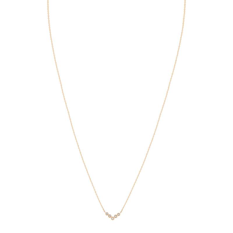 Collier or 375 rose 2 tons diamants 42 cm - vue 1