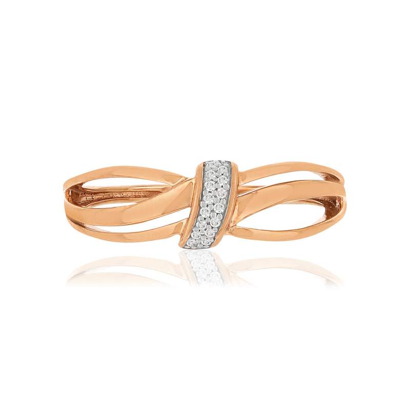 Bague MATY Or rose 375 diamants - vue 3