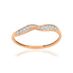 Bague or 375 rose 2 tons diamants - vue 1