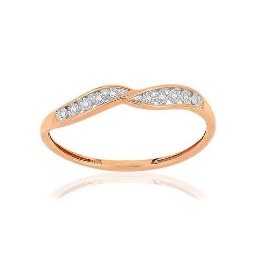 Bague or 375 rose 2 tons diamants