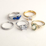 Bague or 375 blanc diamants - vue D3