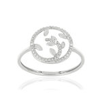 Bague or 375 blanc cercle diamants - vue 1