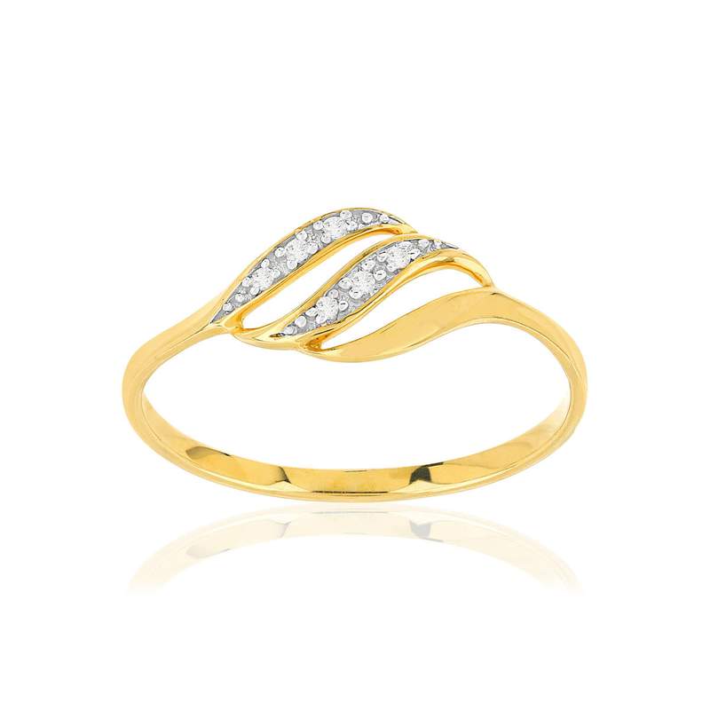 Bague or 375 2 tons diamants - vue 1