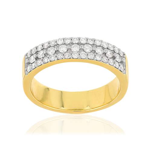 Bague or 750 2 tons diamants