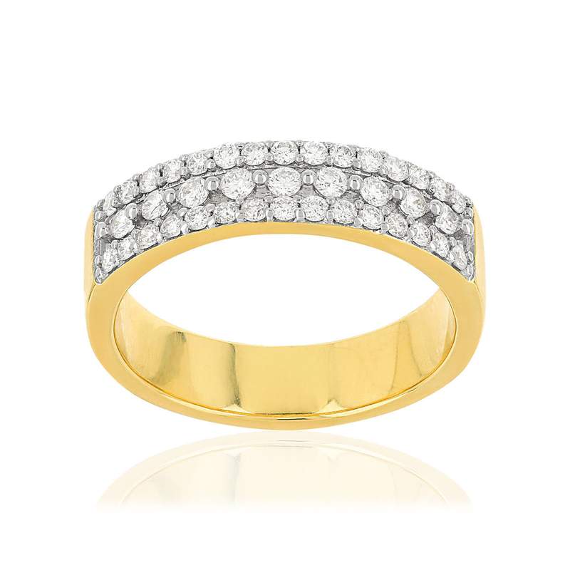 Bague or 750 2 tons diamants - vue 1