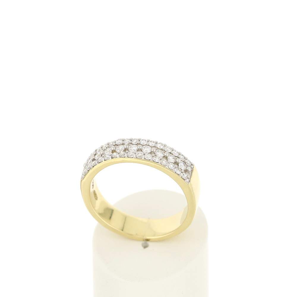Bague or 750 2 tons diamants - vue 2