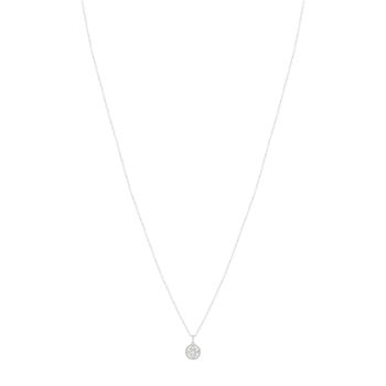 Collier or 750 blanc rond diamants 40 cm