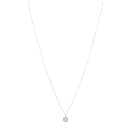 750 white gold necklace with round diamonds, 40 cm