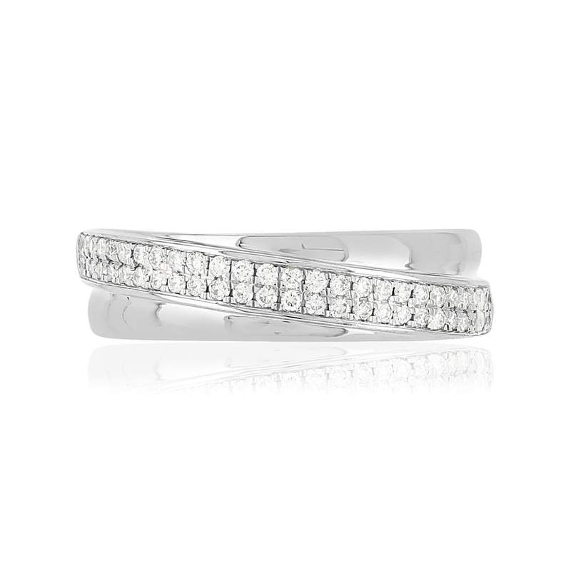 Bague MATY Or 750 blanc diamants - vue 3