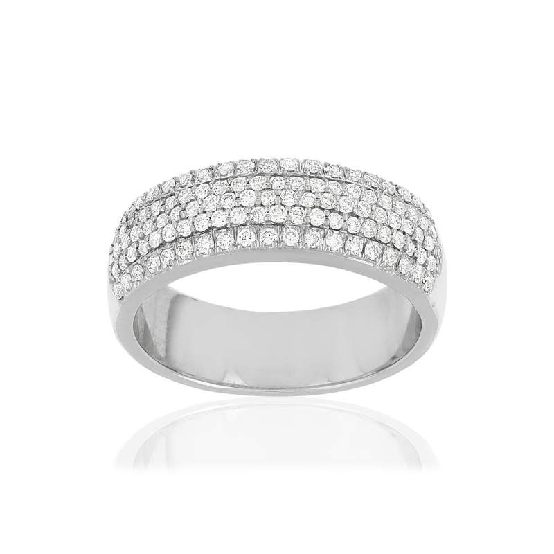 Bague MATY Or 750 blanc diamants - vue 1