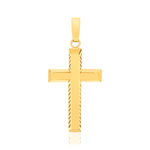 Pendentif croix or 750 jaune ajouré - vue 1