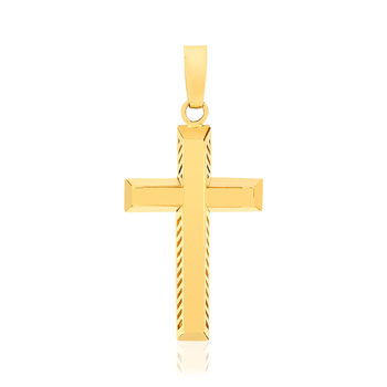 Pendentif croix or 750 jaune ajouré