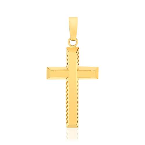Pendentif croix or 750 jaune ajouré