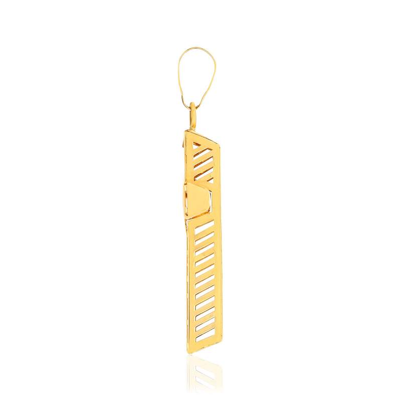 Pendentif croix or 750 jaune ajouré - vue 2