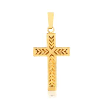 Pendentif croix or 750 jaune ajouré