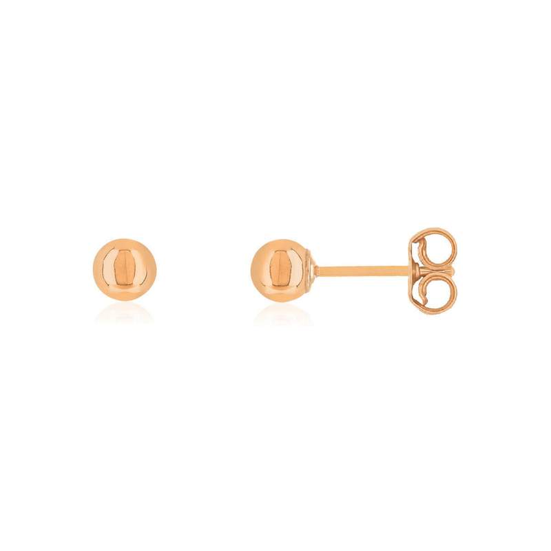Boucles d'oreilles or 375 rose boules - vue 1
