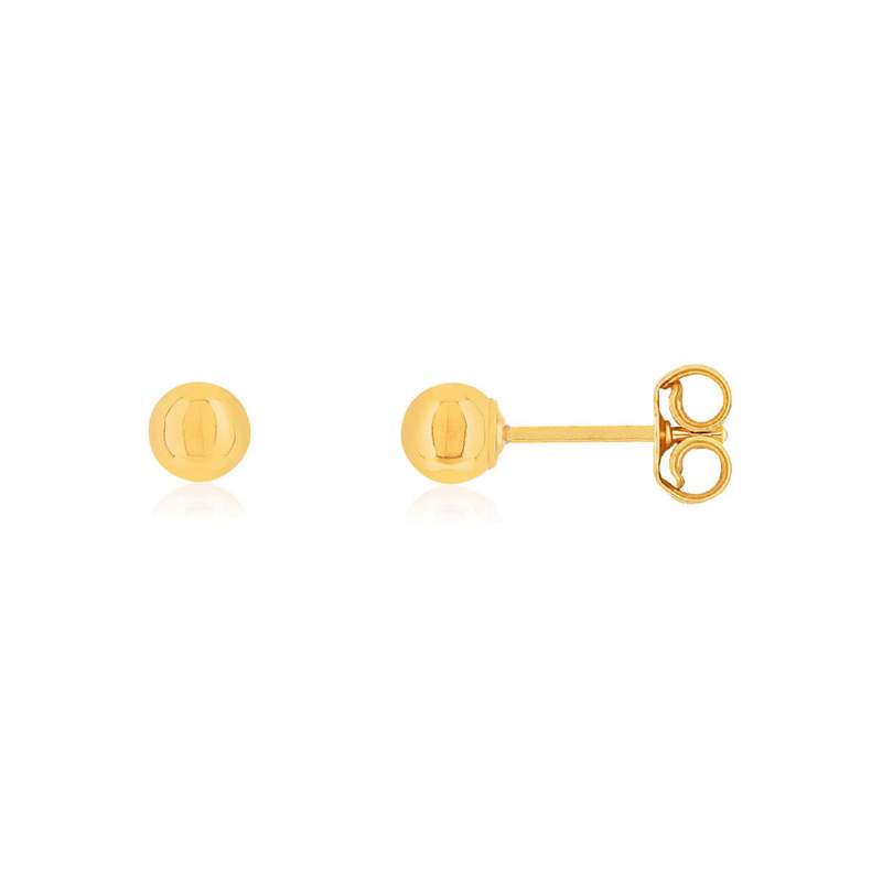 Boucles d'oreilles or 375 jaune boules - vue 1