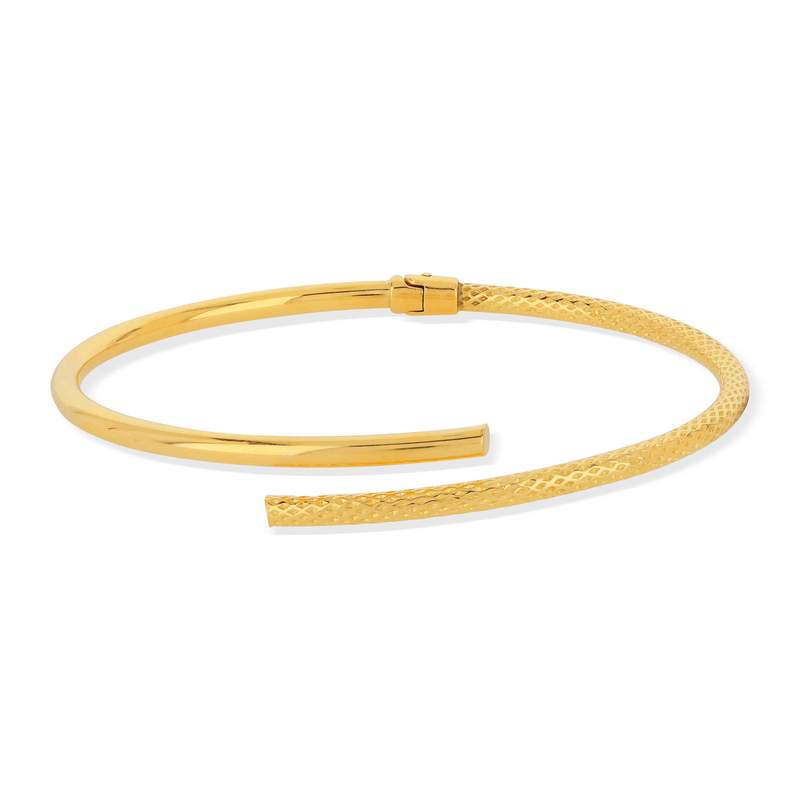 Bracelet jonc or 750 jaune ouvert - vue 1