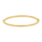 Bracelet jonc or 375 jaune strié - vue 1