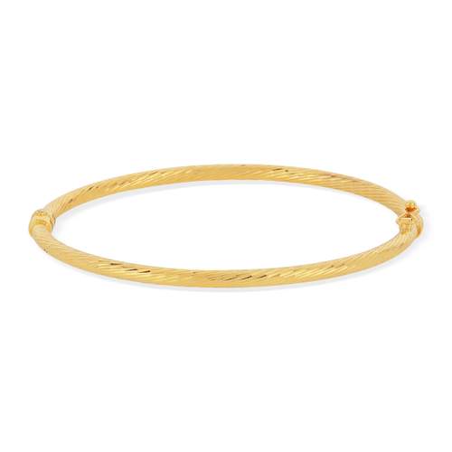 Bracelet jonc or 375 jaune strié
