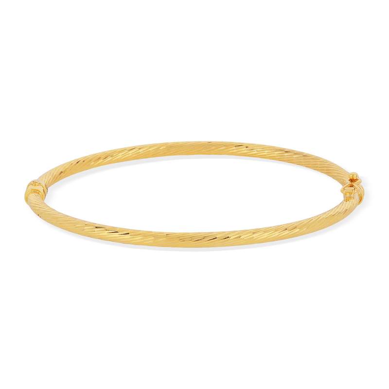 Bracelet jonc or 375 jaune strié - vue 1