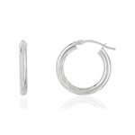 Créoles or 750 blanc striées 21 mm - vue 1