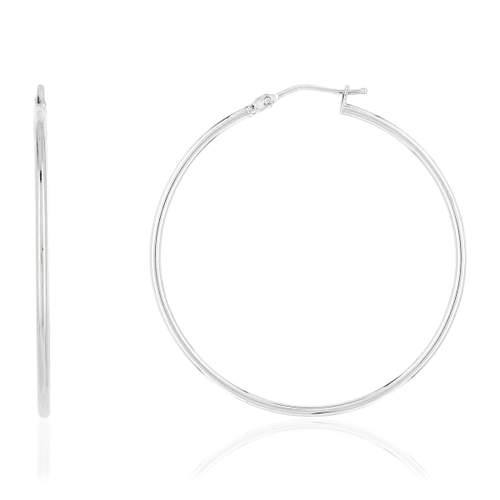 Créoles or 375 blanc 38 mm