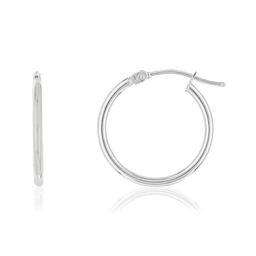 Créoles or 375 blanc 18 mm