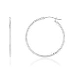 Créoles or 375 blanc 28 mm - vue 1