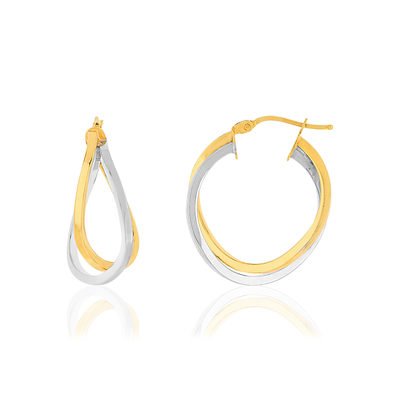 Créoles 2 gold 375 double ring