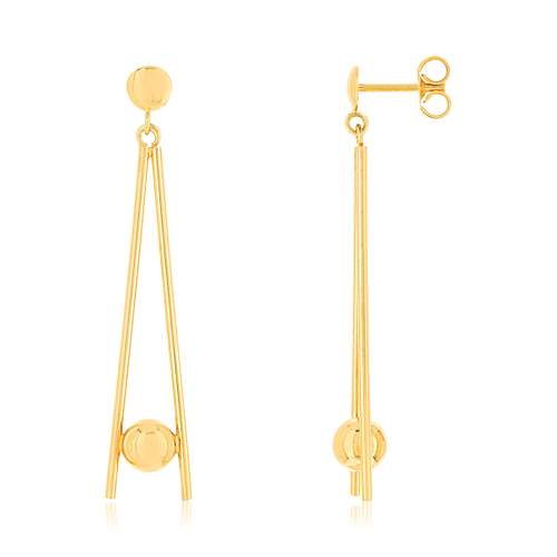 Boucles d'oreilles or 375 jaune pendants
