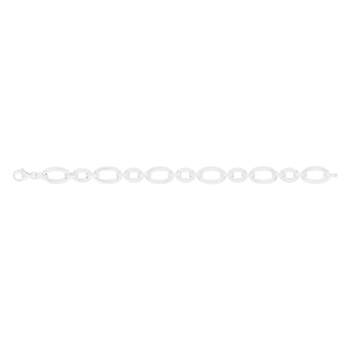Armband van 925 zilver met afwisselende ovale schakels, 19 cm