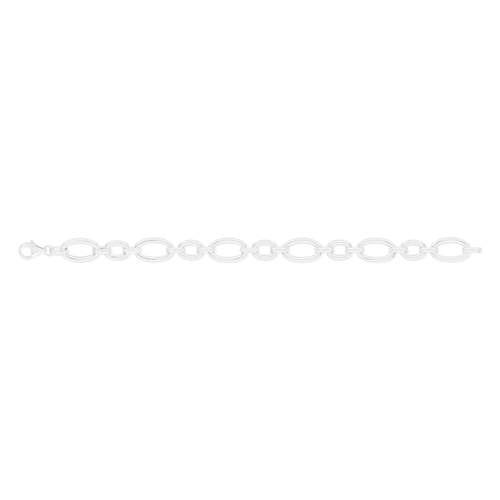 Bracelet argent 925 maille ovale alternée 19 cm
