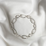 Bracelet argent 925 maille ovale alternée 19 cm - vue D3