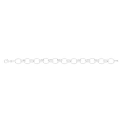 Bracelet argent 925 mailles ovales croisées 19 cm - vue 1