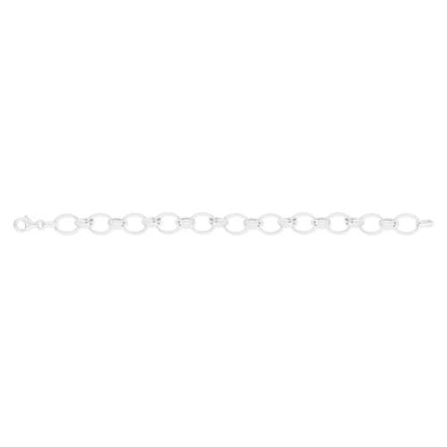 Bracelet argent 925 mailles ovales croisées 19 cm